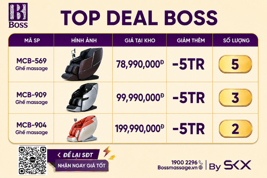 Mua ngay ghế massage Boss, chạm deal tốt trong Mega Sale 7.7