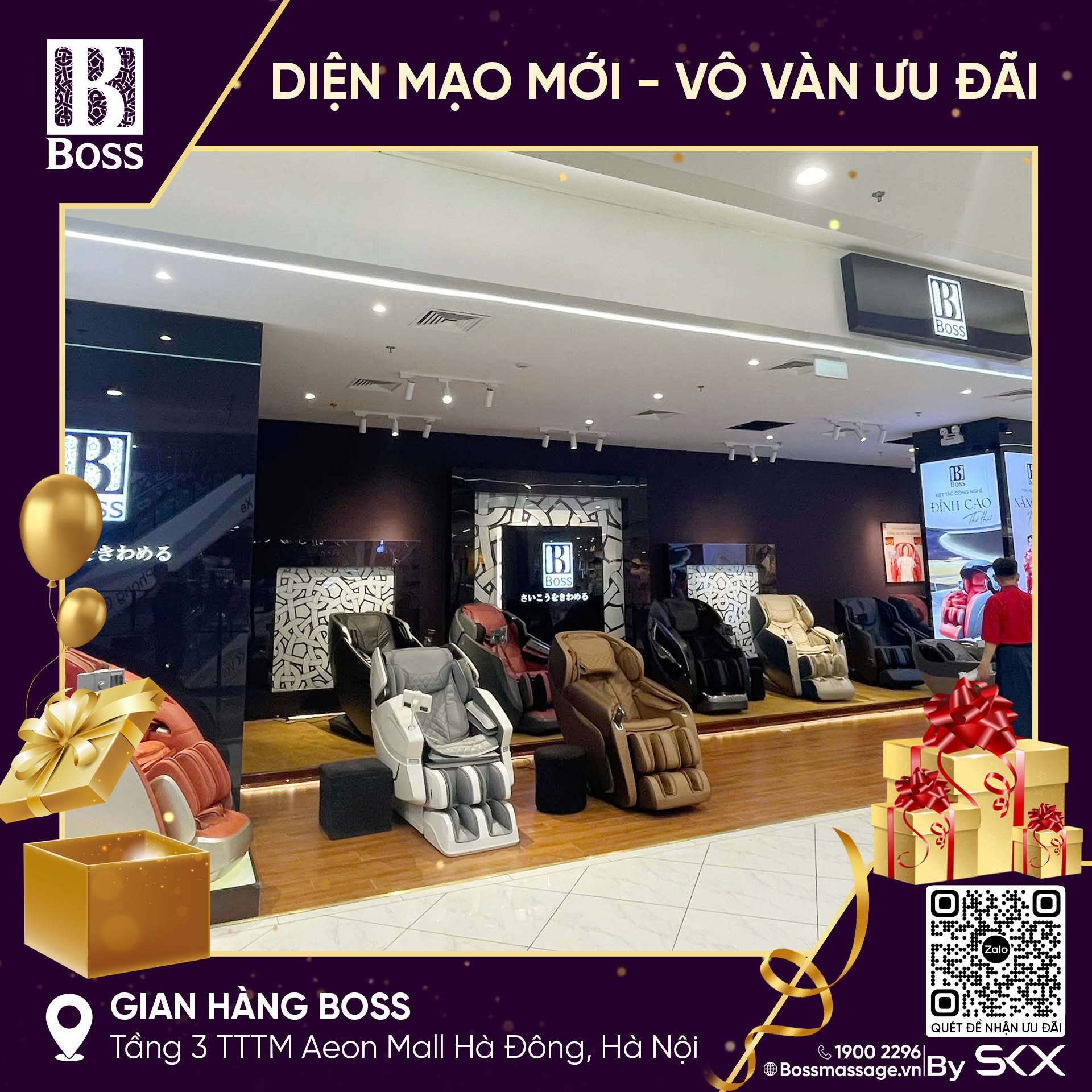 Ghế massage Boss Aeon Mall H&agrave; Đ&ocirc;ng