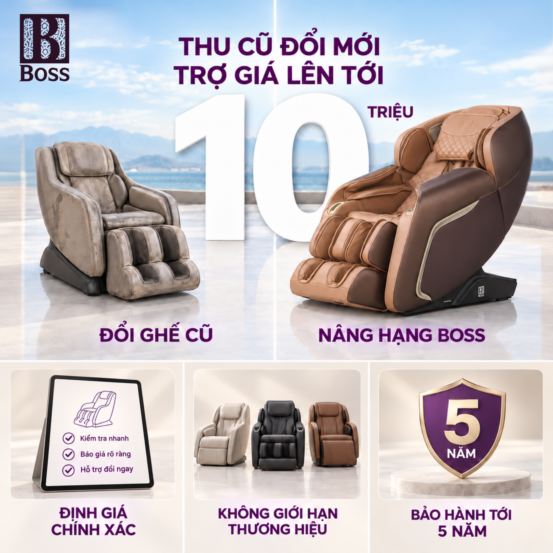 Thu cũ đổi mới ghế massage