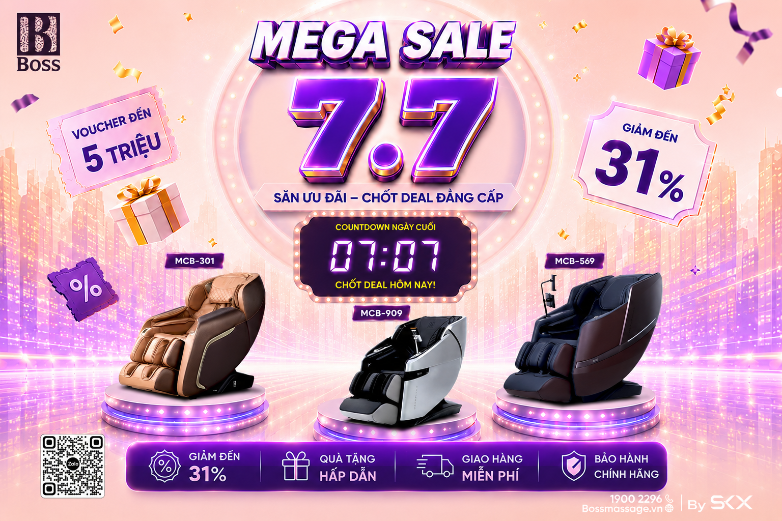 Boss Mega Sale 7.7 Ngày Cuối Săn Ghế Massage Giá Tốt Nhất Năm