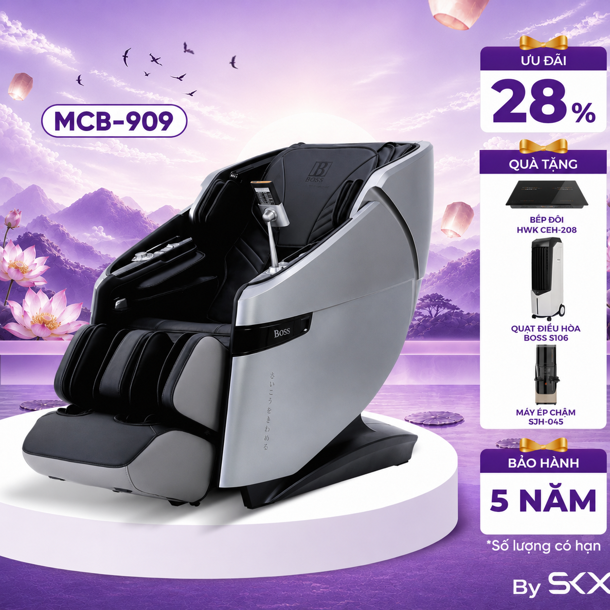 Ghế massage Boss MCB-909 - Chăm s&oacute;c đồng thời nhiều v&ugrave;ng cơ thể
