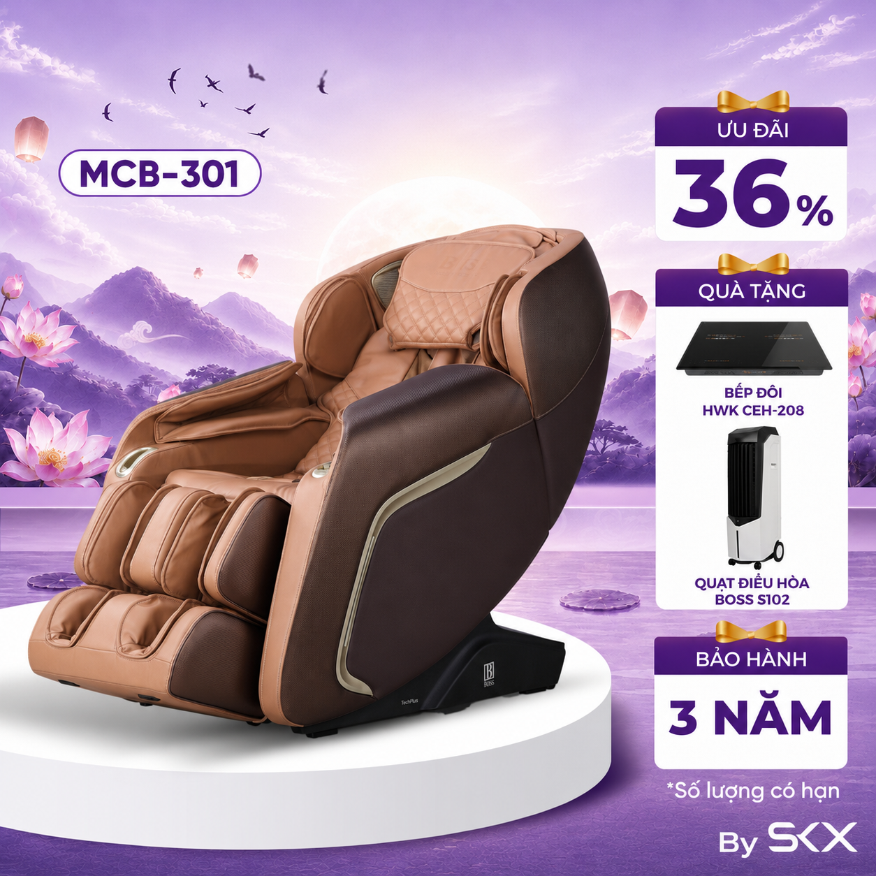 Ghế massage Boss MCB-301 - Chăm s&oacute;c từ vai lưng đến đ&ocirc;i ch&acirc;n mỏi