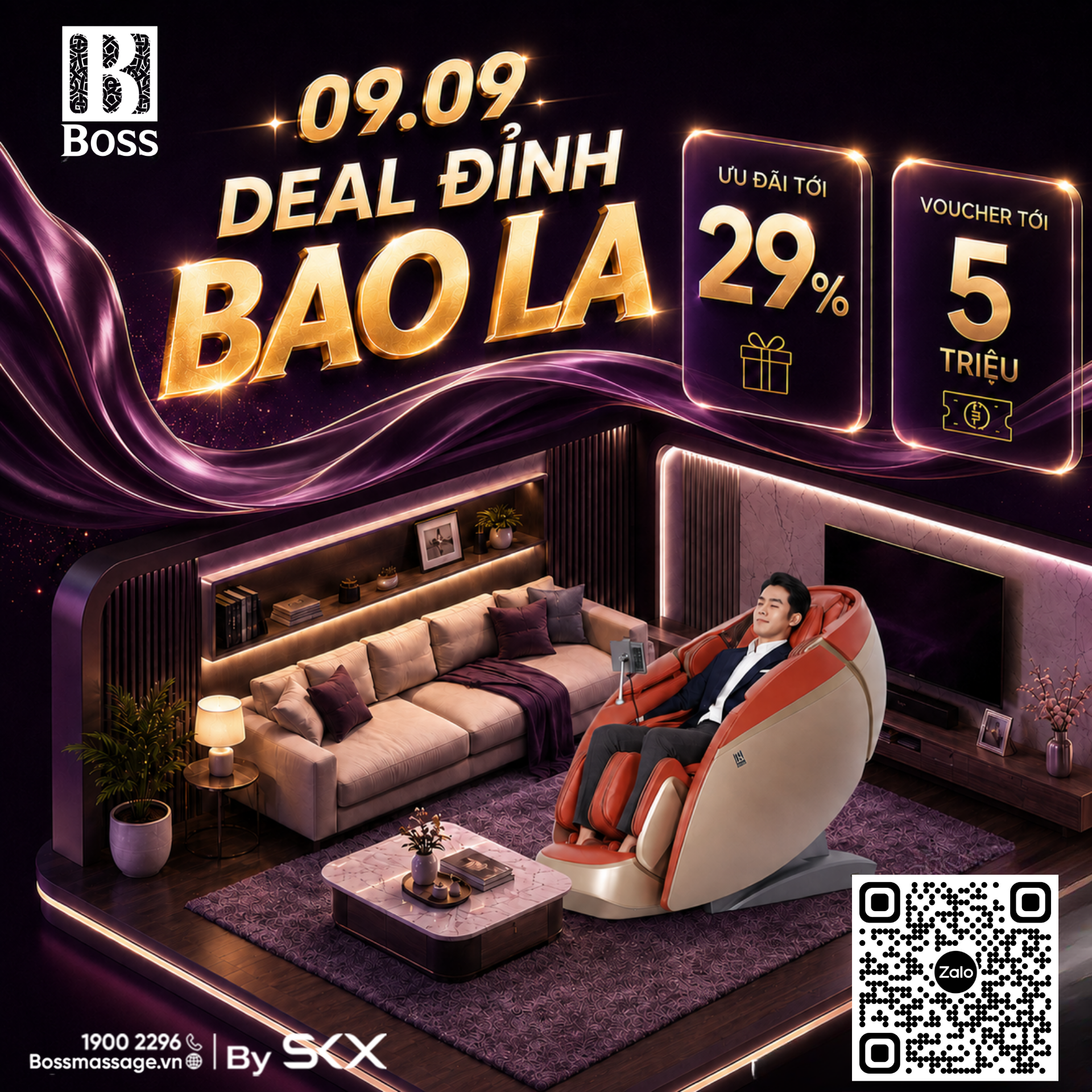 Boss MCB-904 - Hai bộ cơ massage, mở rộng phạm vi thư giãn