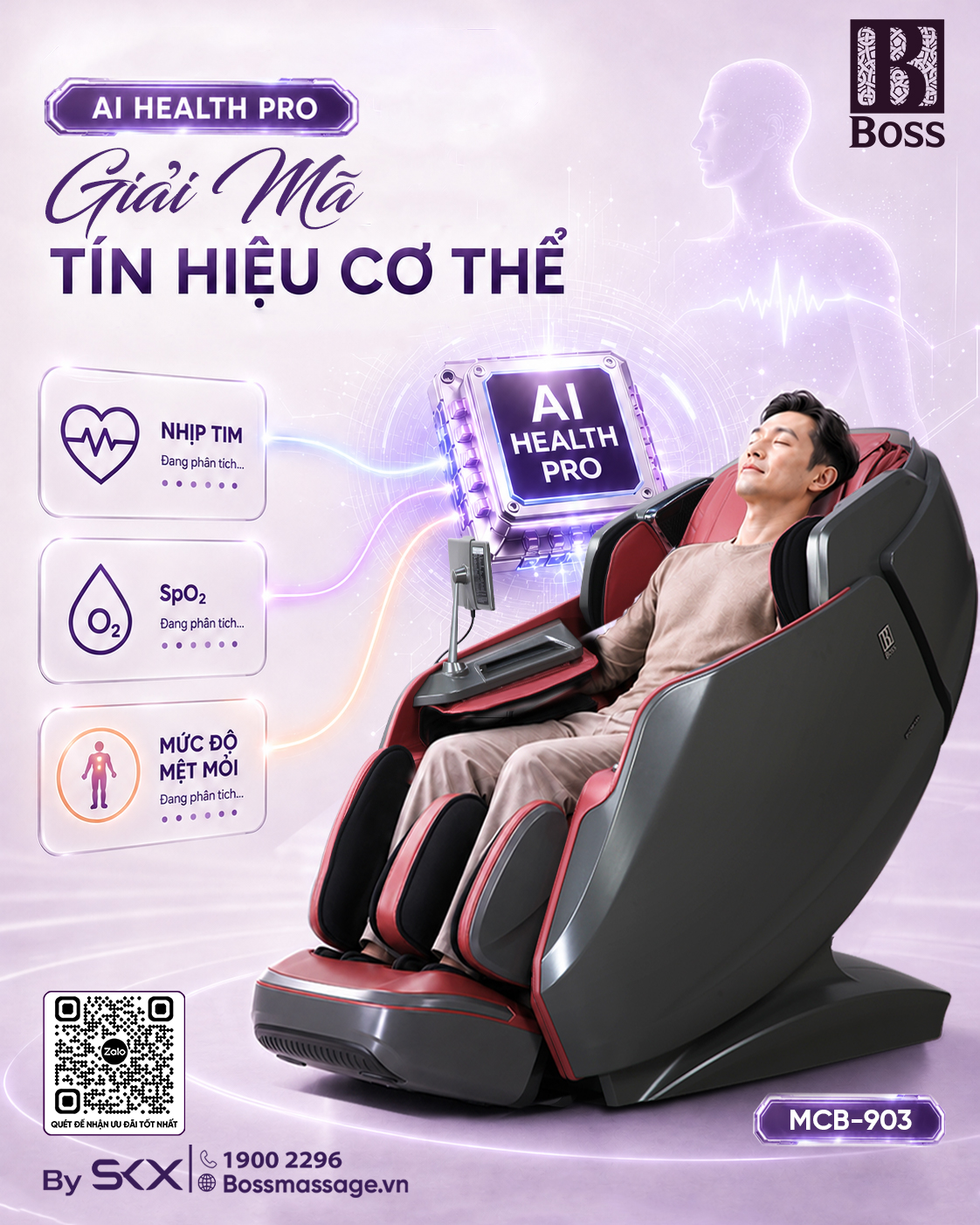 AI Health Pro tr&ecirc;n Boss MCB-903 hoạt động như thế n&agrave;o