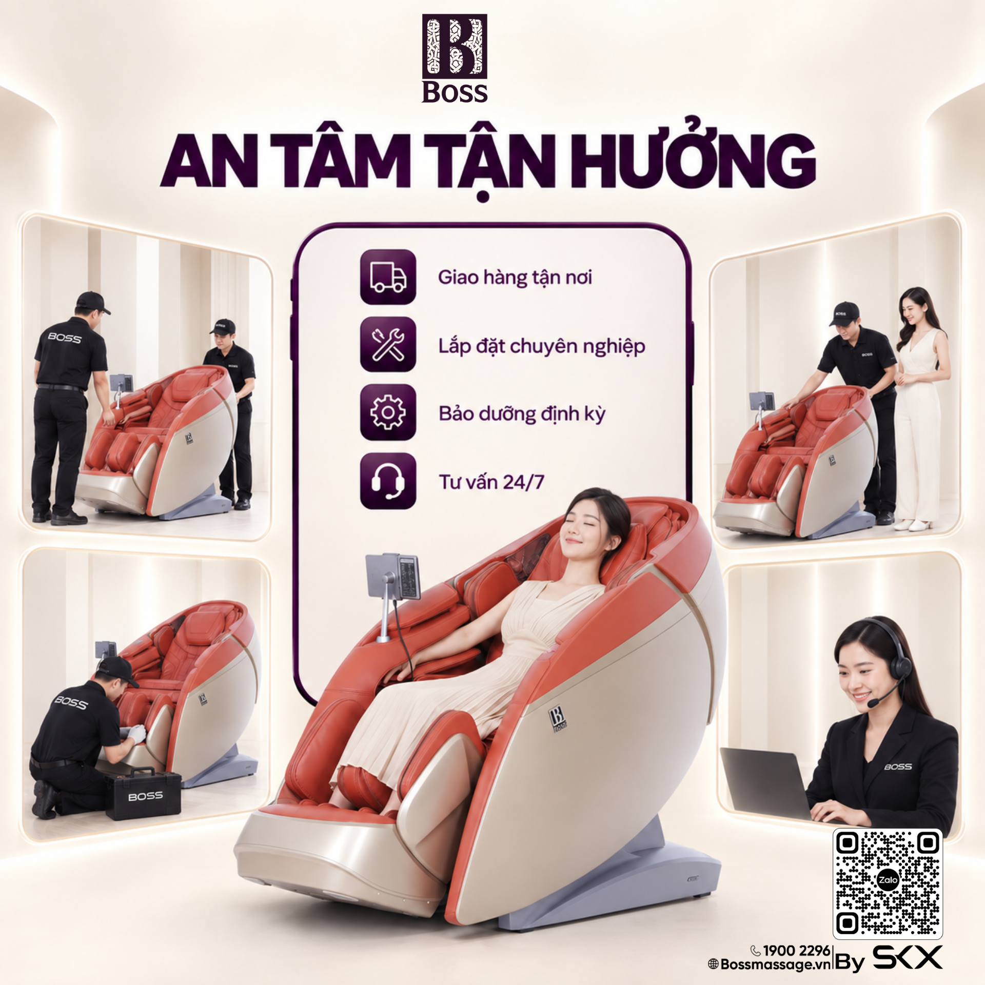 An t&acirc;m tận hưởng c&ugrave;ng ch&iacute;nh s&aacute;ch hậu m&atilde;i Boss